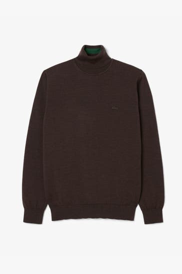 LACOSTE Wollpullover dunkelbraun