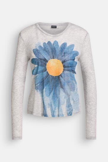 DESIGUAL Strickshirt hellgrau