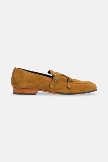 GORDON & BROS Leder-Monkstraps 'Renzo' cognac