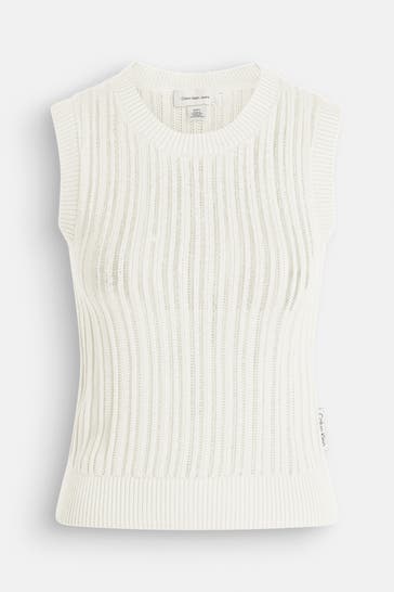 CALVIN KLEIN Stricktop ecru