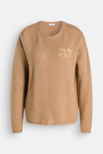 RIANI Wollmix-Strickpullover hellbraun
