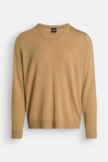 BOSS Wollpullover camel