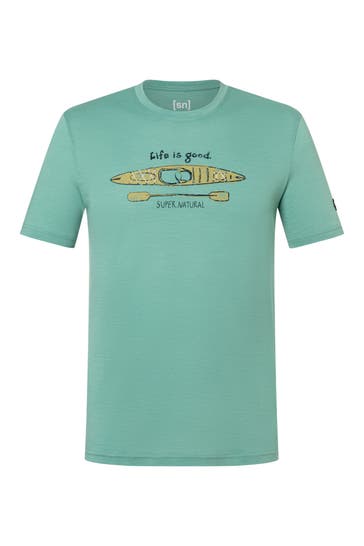 SUPER.NATURAL T-Shirt 'River Pleasure' meergrün