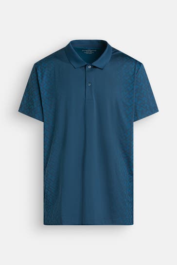 J.LINDEBERG SPORTSWEAR Funktions-Polo 'Kalle' blau gemustert