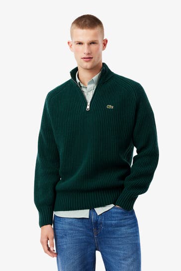 LACOSTE Woll-Troyer dunkelgrün