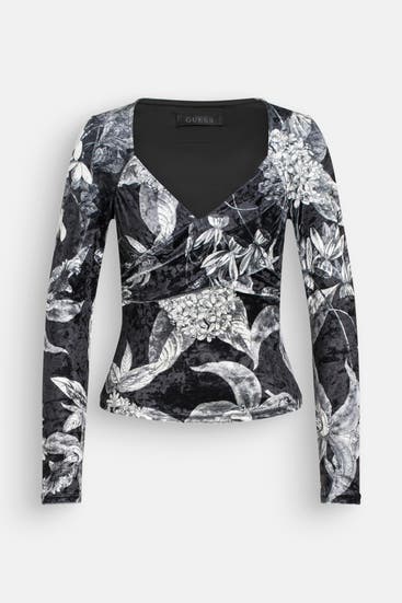 GUESS - Samt-Longsleeve 'Dianna' floral