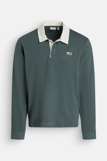 NAPAPIJRI Langarm-Polo 'Eandy' graugrün