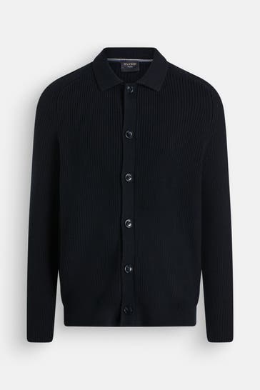 OLYMP Wollmix-Strickjacke dunkelblau