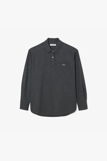 LACOSTE Langarm-Polo grau