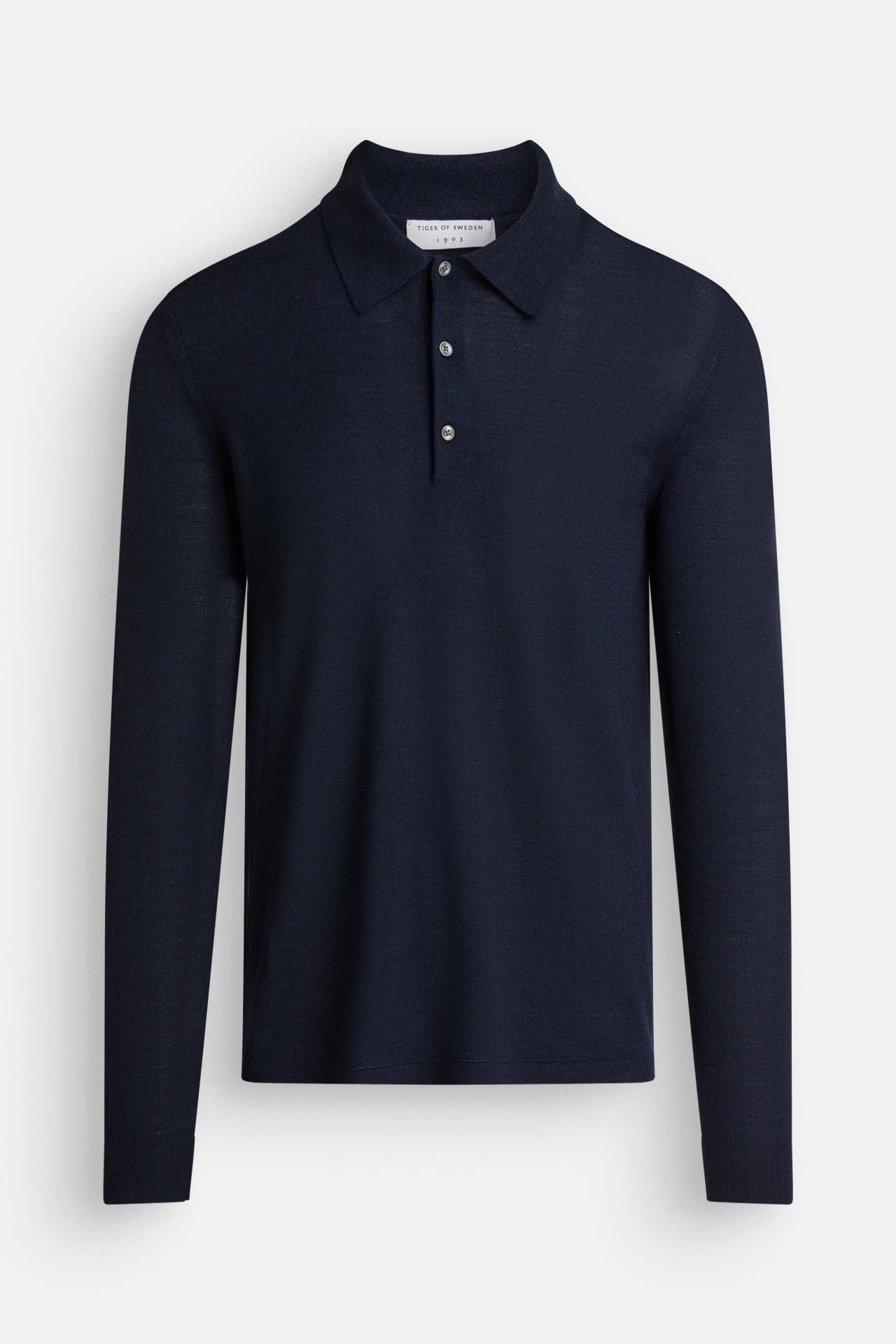 TIGER OF SWEDEN Langarmpolo navy, Bild 1