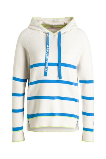 FRIEDA & FREDDIES NY Strick-Hoodie weiß gestreift