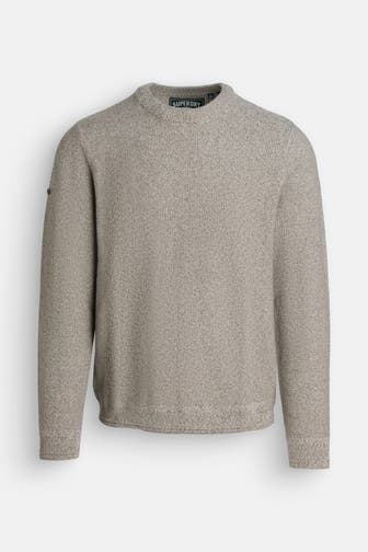 SUPERDRY Strickpullover hellgrau meliert
