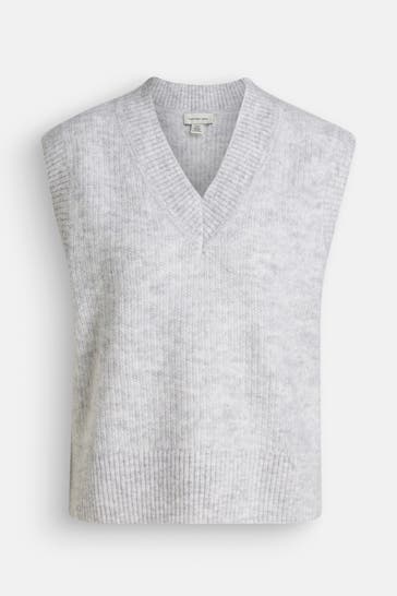 CALVIN KLEIN Wollmix-Pullunder hellgrau