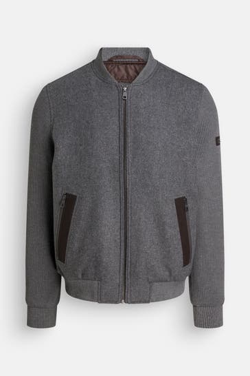 BUGATTI Wollmix-Blouson grau