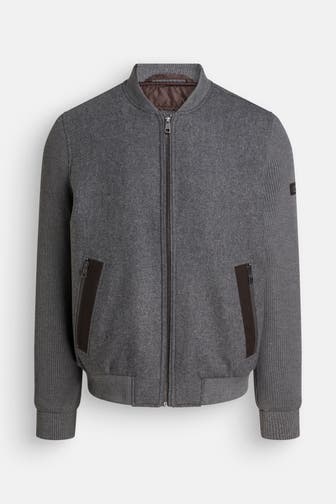 BUGATTI Wollmix-Blouson grau