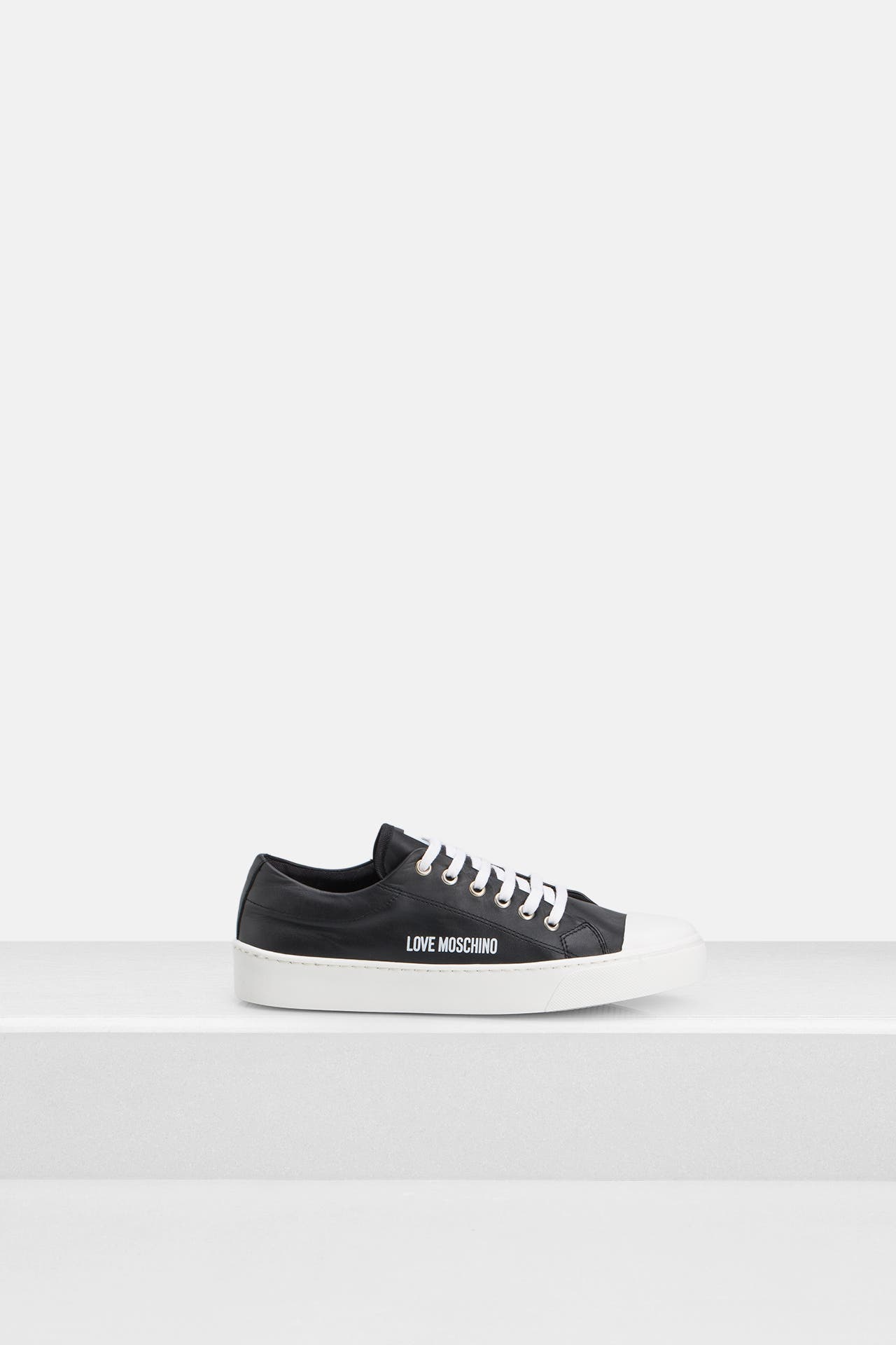 MOSCHINO Leder-Sneaker schwarz, Bild 1