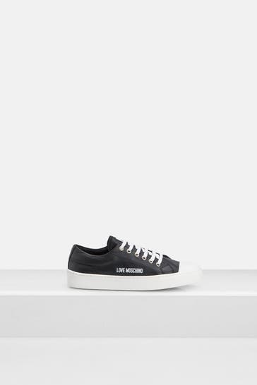 MOSCHINO Leder-Sneaker schwarz