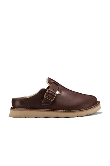 CLARKS Leder-Slides 'Solsbury' dunkelbraun