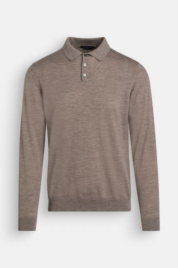 DANIELE FIESOLI Wollstrickpolo taupe