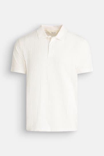 SELECTED White knitwear polo shirt