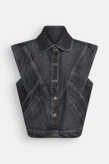 BA&SH Jeansweste dunkelgrau