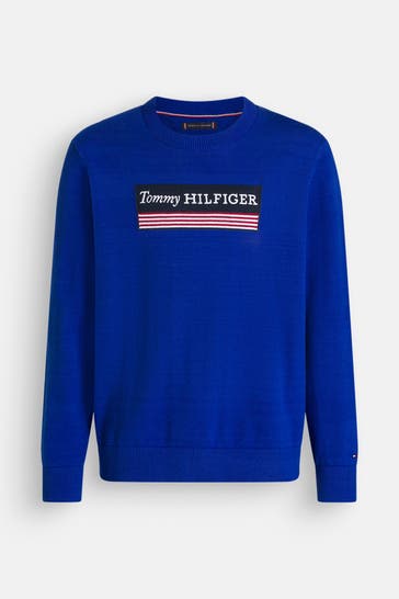 TOMMY HILFIGER Strickpullover royalblau