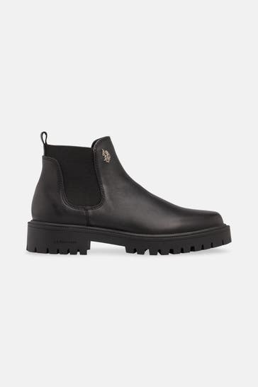U.S. POLO ASSN. Chelsea-Boots 'Karma' schwarz