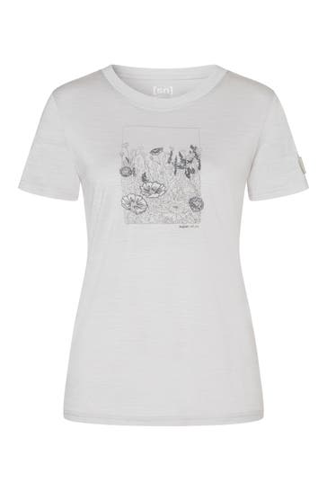 SUPER.NATURAL Funktionsshirt 'Flower Field' hellgrau