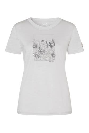 SUPER.NATURAL Funktionsshirt 'Flower Field' hellgrau
