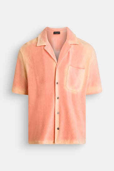 ROBERTO COLLINA Frottee-Kurzarmhemd zweifarbig