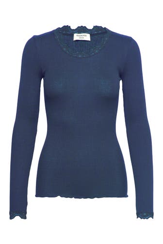 ROSEMUNDE Seidenmix-Longsleeve 'Babette' azurblau