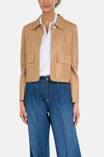 MILESTONE Lederjacke 'Lilly' beige