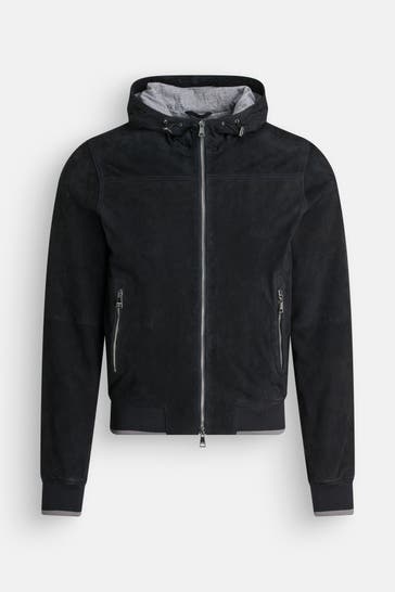 MABRUN Leder-Blouson 'Duna' nachtblau