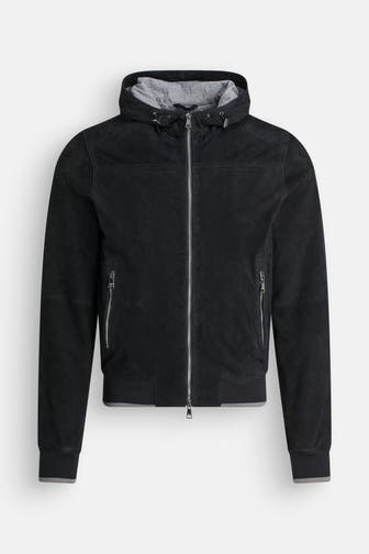 MABRUN Leder-Blouson 'Duna' nachtblau