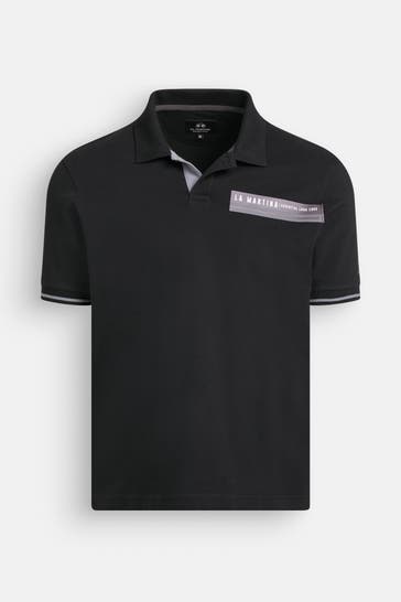 LA MARTINA Polo-Shirt schwarz