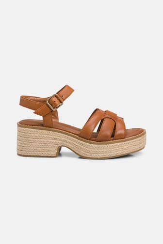 CLARKS Wedges 'Coledale Strap' cognac