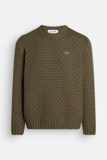 LACOSTE Wollpullover oliv