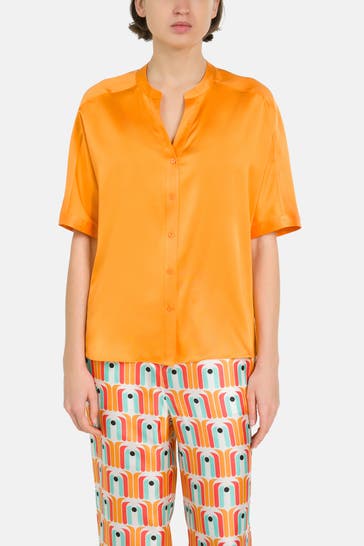 HERZENSANGELEGENHEIT Seidenmix-Shirt orange