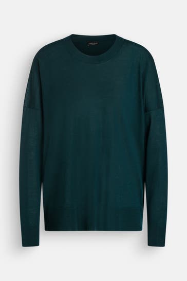 ROBERTO COLLINA Strickpullover 'Girocollo' dunkelpetrol