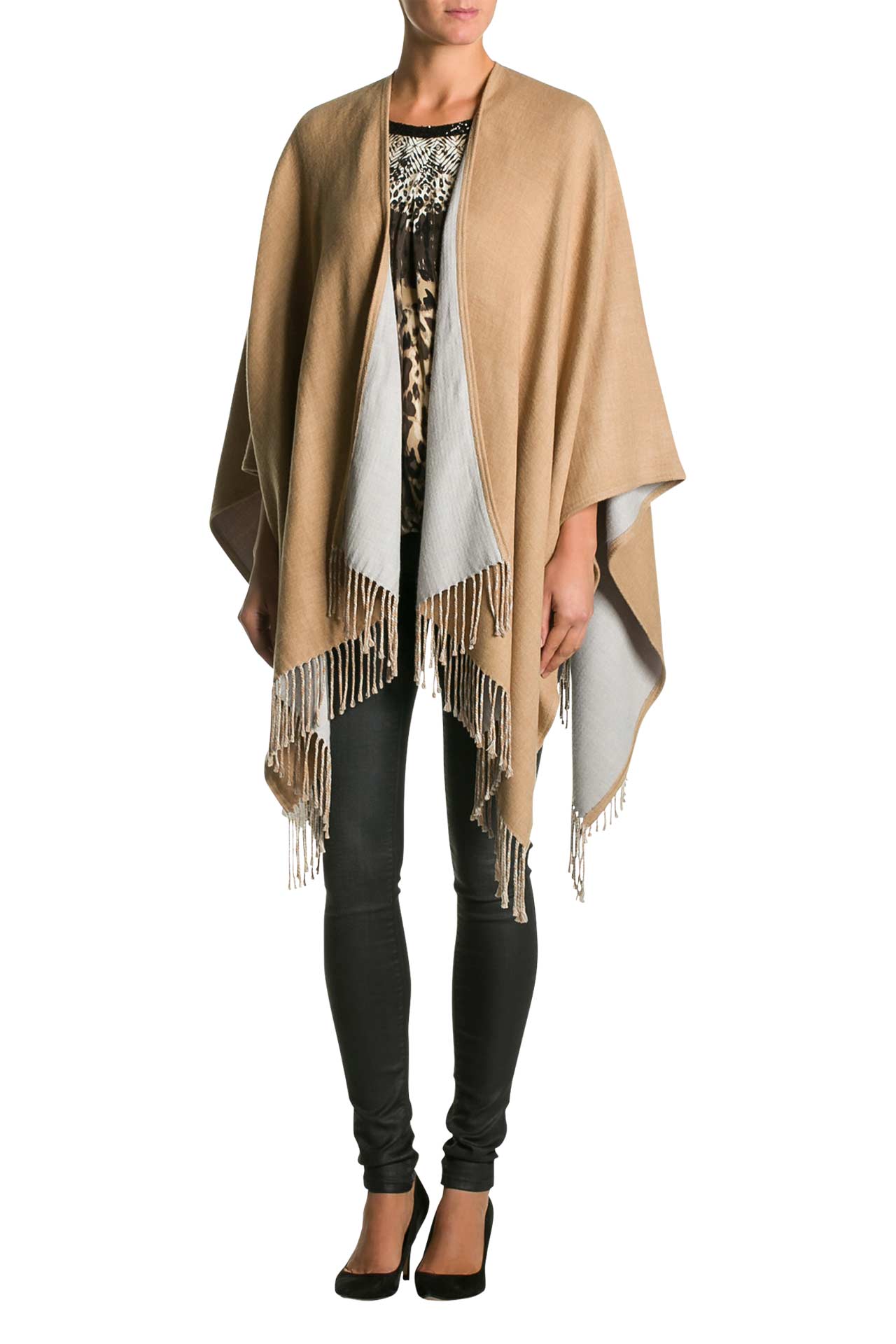 BETTY BARCLAY Poncho camel-grau, Bild 1