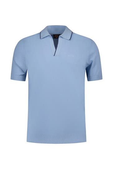 NEW ZEALAND AUCKLAND Strick-Polo hellblau