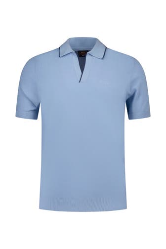 NEW ZEALAND AUCKLAND Strick-Polo hellblau