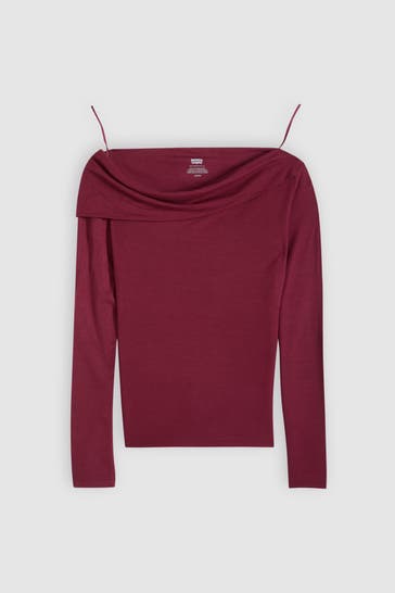 LEVI'S® Off Shoulder Longsleeve 'Clara' burgunder
