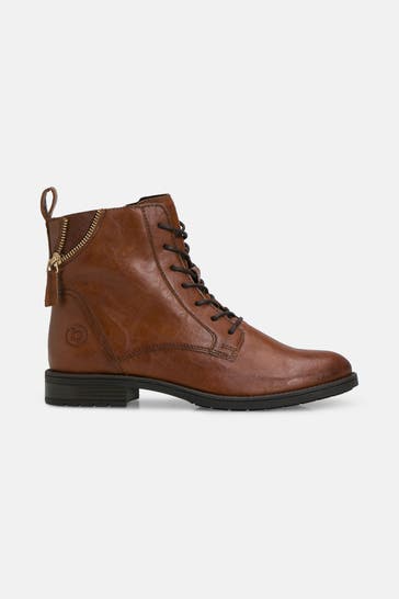 BUGATTI Schnürboots 'Ronja' cognac