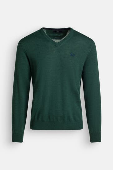 LA MARTINA Wollmix-Pullover dunkelgrün
