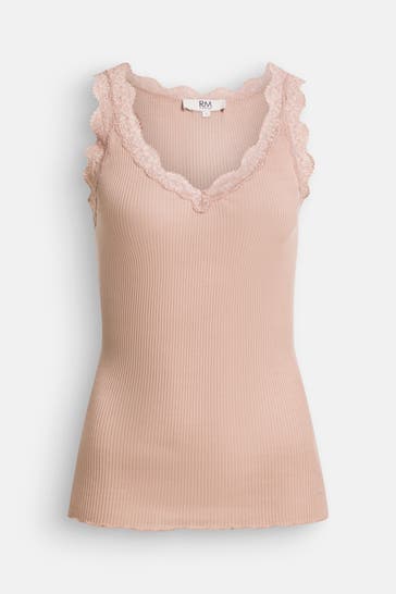 RM BY ROSEMUNDE Spitzentop 'Balta' hellbraun