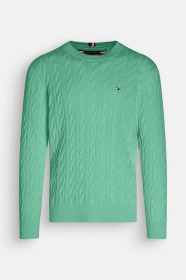 TOMMY HILFIGER Strickpullover grün