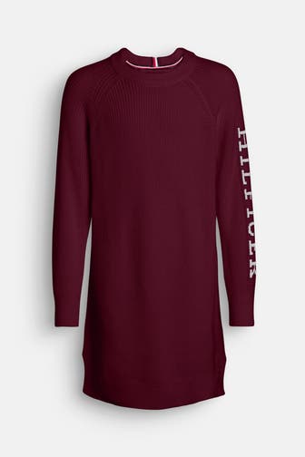 TOMMY HILFIGER Strickkleid weinrot