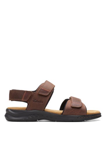 CLARKS Leder-Sandalen 'Hapsford Creek' dunkelbraun