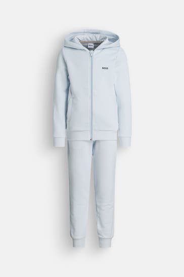 BOSS Set: Sweatjacke & Sweatpants hellblau